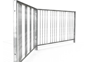 Type 3 Pedestrian Guard rail with staggered bar infill Demonstration Image